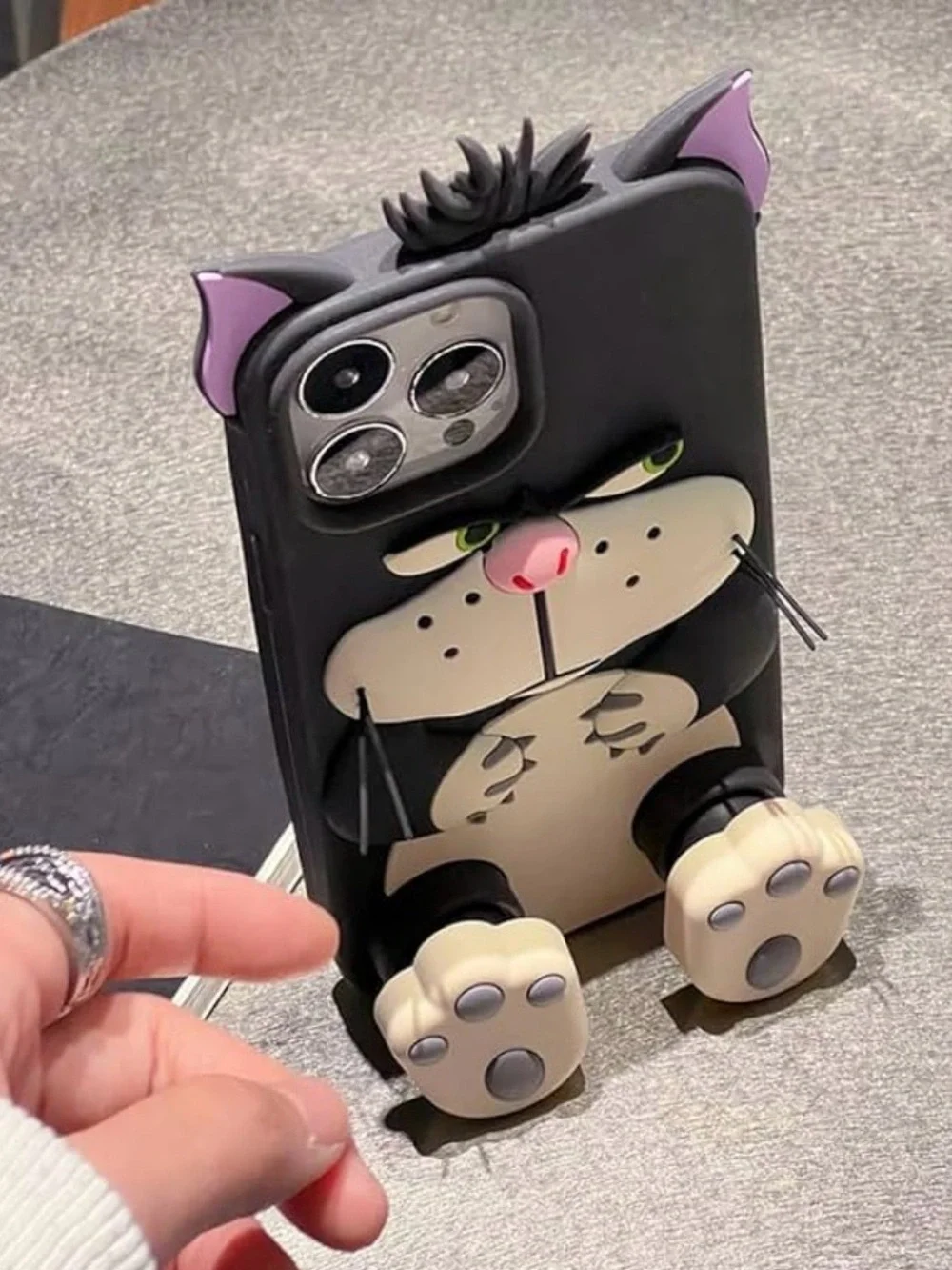Cute Black Cat Silicone Phone Case IPhone 16